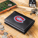 Montreal Canadiens Black Tri-Fold Embroidered Wallet w/ RFID Blocking
