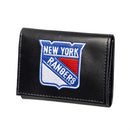 New York Rangers Black Tri-Fold Embroidered Wallet w/ RFID Blocking