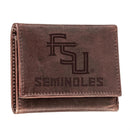 Florida State University, Tri-Fold Wallet, Brown, CH, 100% Genuine Leather