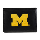University Of Michigan Black Tri-Fold Embroidered Wallet w/ RFID Blocking