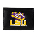 Louisiana State University Black Tri-Fold Embroidered Wallet w/ RFID Blocking
