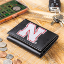 University of Nebraska Black Tri-Fold Embroidered Wallet w/ RFID Blocking