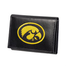 University of Iowa Black Tri-Fold Embroidered Wallet w/ RFID Blocking