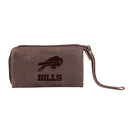 Wristlet Wallet, Brown, Buffalo Bills