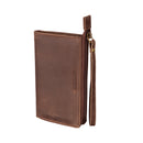 US Army Brown Wristlet Wallet, 100% Genuine Leather