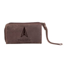 US Space Force Brown Wristlet Wallet, 100% Genuine Leather