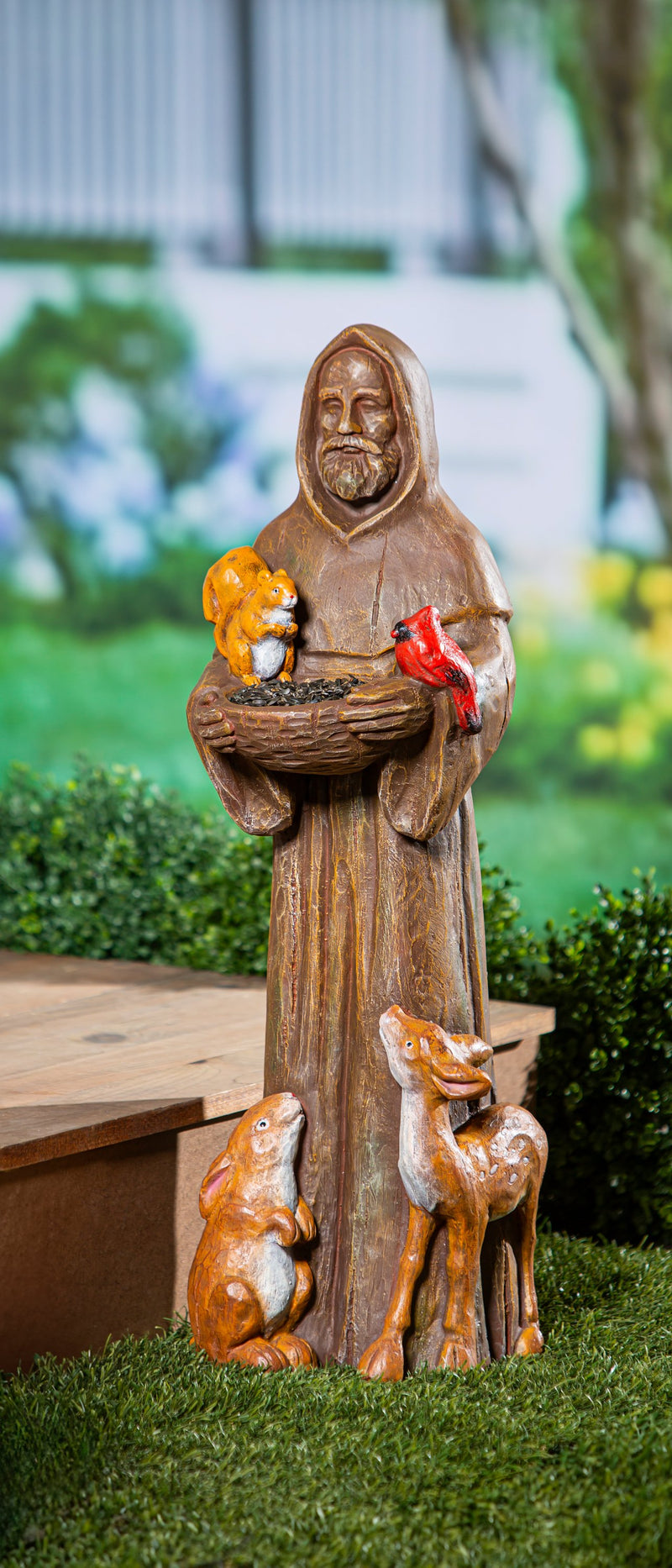 Evergreen Statuary,St. Francis Statuary,9.45x32.68x9.84 Inches