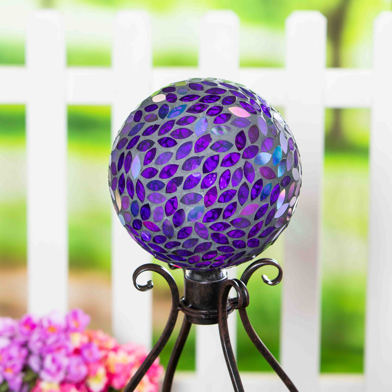 Irridescent Purple Mosaic Glass Gazing Ball,843605