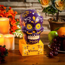 Minnesota Vikings, Sugar Skull Statue, Purple