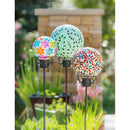 8" Mosaic Glass Gazing Ball, Bright Flowers,84g3377