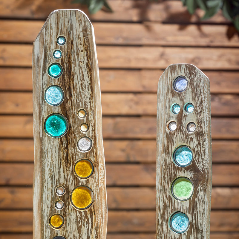 Natural Driftwood Colorful Glass Statuary,84g4802