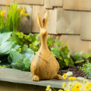 Wood Look Ceramic Rabbit, Standing