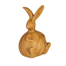 Wood Look Ceramic Rabbit, Sitting