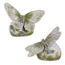 Faux Moss Butterfly & Dragonfly, Set of 2