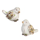 Resin Stone Birds With Pebble Wings Statue, 5"H