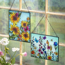 Floral Stained Glass Wall Decor, 8" L x 10" H