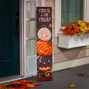 LED Trick-or-Treat Porch Leaner with Jack O'Lantern Pumpkins, 44" H