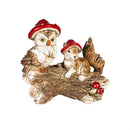 Resin Mushroom Animals Statue, 5"H