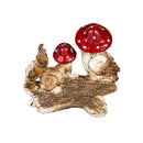 Resin Mushroom Animals Statue, 5"H