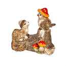 Resin Mushroom Animals Statue, 5"H
