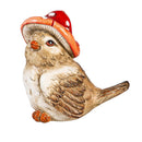 Resin Mushroom Birds Statue Set, 7"H