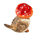 Resin Mushroom Birds Statue Set, 7"H