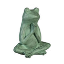Pollinator Garden Statue, Praying Verdigris Frog Statue, 11"H
