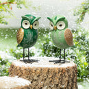Shades of Emerald Garden Statue, Resin Statue, Owl, 8"H, Asst of 2