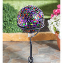 8" Mosaic Gazing Ball, Multi-Color Flower