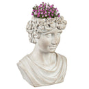 14" Female Head Bust Statue Planter