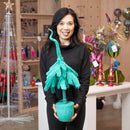 27"H Faux Whimsy Tree with Pot, Teal,8flp338