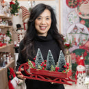 Fuax Bottle Brush Tree Sleigh Decor,8flp352