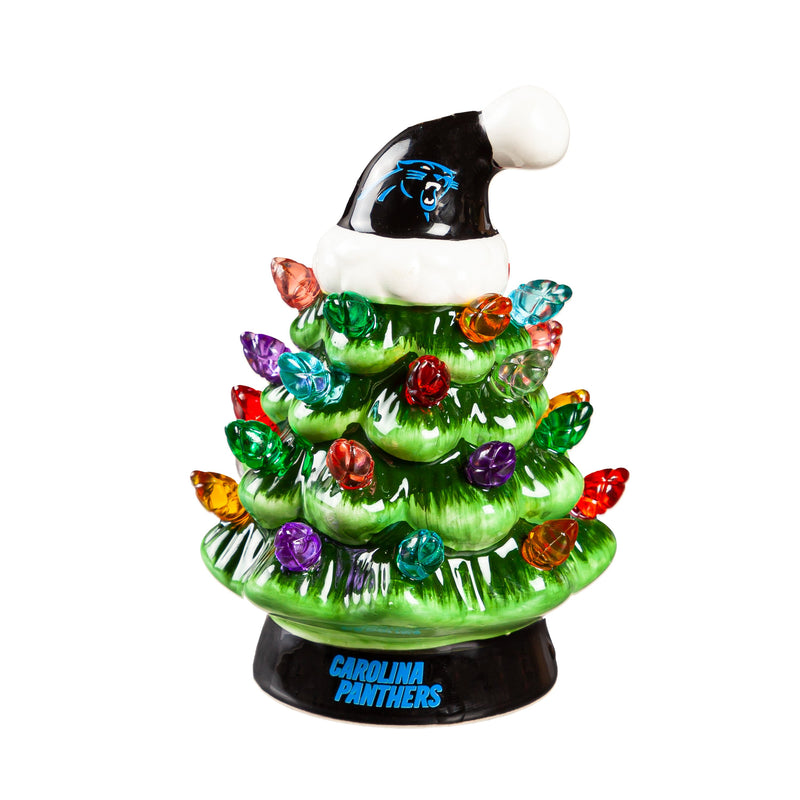 4" Mini LED Tabletop Christmas Tree, Carolina Panthers,8led3804mt