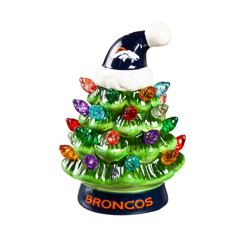 4" Mini LED Tabletop Christmas Tree, Denver Broncos,8led3809mt