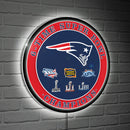 New England Patriots 4X Superbowl Champions Football Round LED Wall Decor