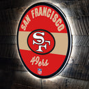 San Francisco 49ers NFL Football Large Round Vintage Edgelite LED Decor