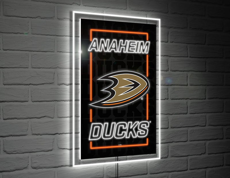 22"H x 14"L NeoLite Wall Décor, Rectangle, Anaheim Ducks,8led4350nlrt