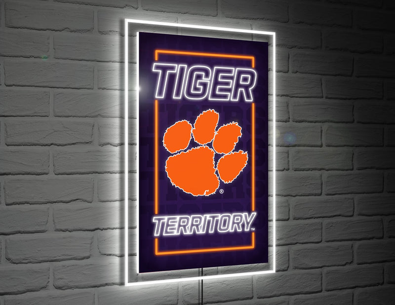 22"H x 14"L NeoLite Wall Décor, Rectangle, Clemson University,8led912nlrt