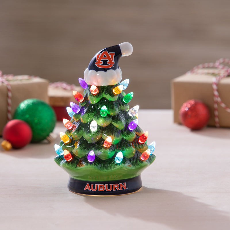 8" LED Ceramic Christmas Tree, Auburn University,8led928t