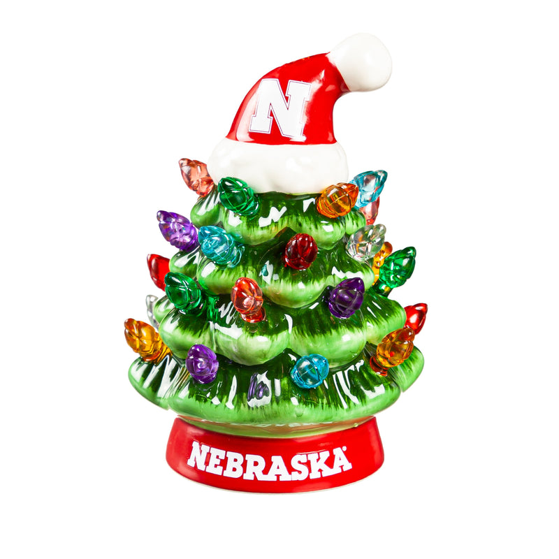 4" Mini LED Tabletop Christmas Tree, University of Nebraska,8led949mt