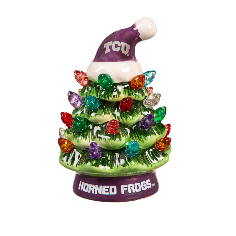 4" Mini LED Tabletop Christmas Tree, Texas Christian University,8led960mt