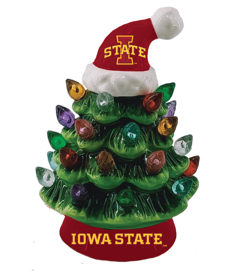 4" Mini LED Tabletop Christmas Tree, Iowa State University,8led962mt