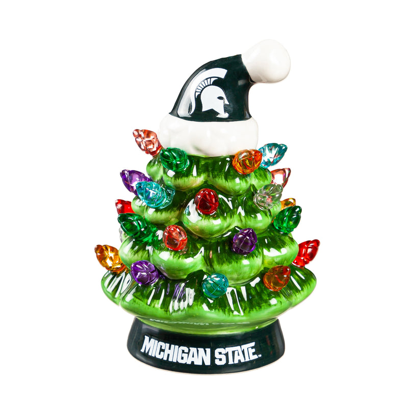 4" Mini LED Tabletop Christmas Tree, Michigan State University,8led971mt