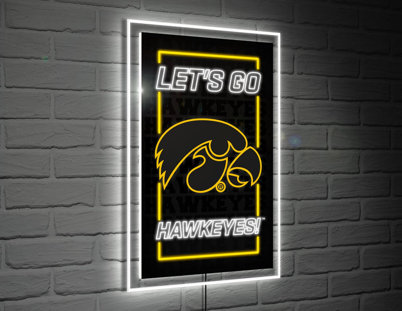 22"H x 14"L NeoLite Wall Décor, Rectangle, University of Iowa,8led980nlrt