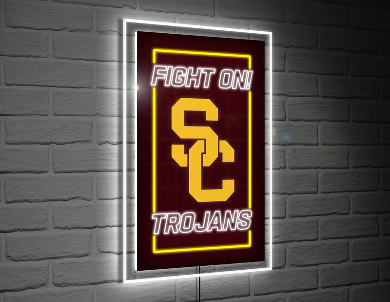 22"H x 14"L NeoLite Wall Décor, Rectangle, University of Southern California,8led997nlrt