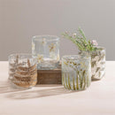 Dried Floral Mini Glass Planter, 4"H
