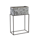 Metallic Embossed Floral Planters, Set of 2