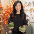 Ceramic Pumpkin with Metal Leaf Tabletop Decor Set,8tac252