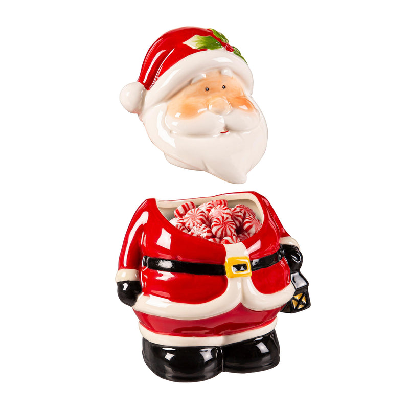 Ceramic Santa and Mrs. Claus Candy Jar Set,8tac274