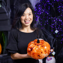 Pumpkin Marble Glass Table Decor, 9.75"L